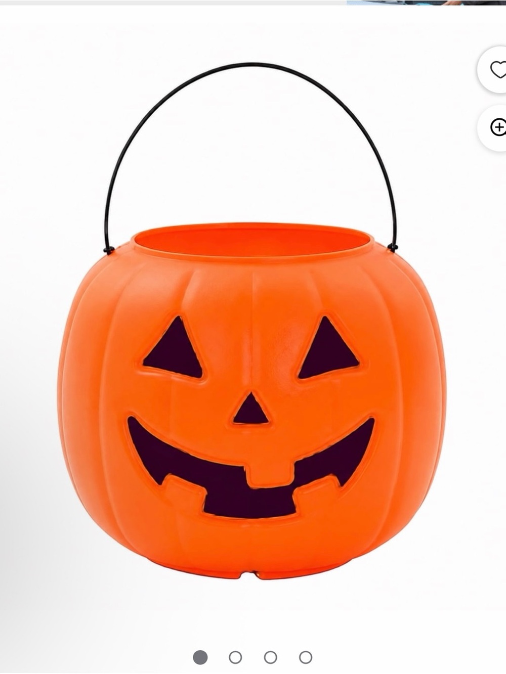 Orange Halloween Pumpkin Candy Bucket with Handle